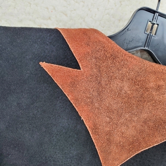 Vtg Ben Kalton Leather Suede Vest Ws L Black Brown Snap Up Western Cowgirl Biker - Picture 9 of 14